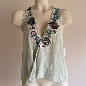 Free people top with embroidered Small NWT